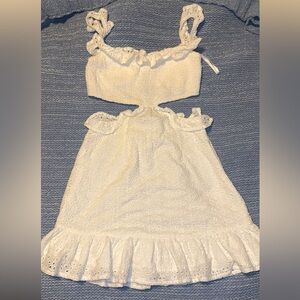 Sabo Skirt White Eyelet Cutout Mini Dress